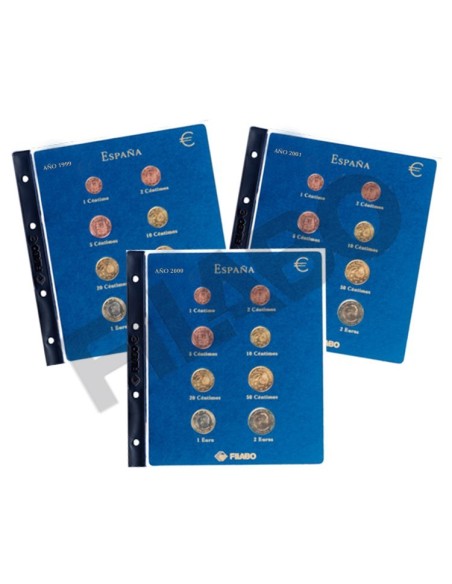 HOJA MONEDAS EURO ESPAÑA AÑO 1999/2001 (3 HOJAS)