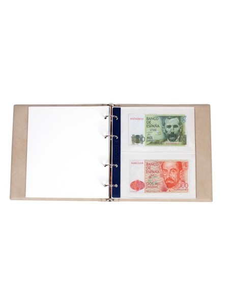 HOJA ALBUM DE BILLETES NUMIS 2 COMPARTIMENTOS DE 165 MM. X 95 MM.