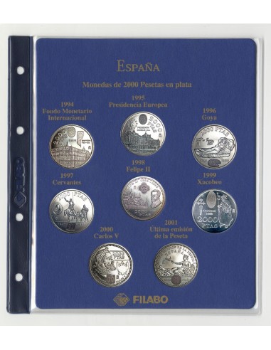 FILABO HOJA MONEDA 2000 PESETAS ESPAÑA 1994/2001