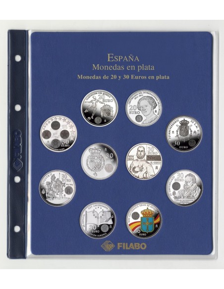 FILABO HOJA MONEDAS 20 y 30 EURO ESPAÑA