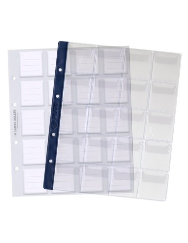 HOJA ALBUM MONEDAS PREMIUM 20 COMPARTIMENTOS FILABO CON HOJA CARTULINA IMPRESA PARA ANOTACIONES