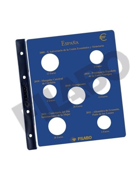 Hoja monedas 2 Euro+12/20 Euro 2009/2011 Filabo