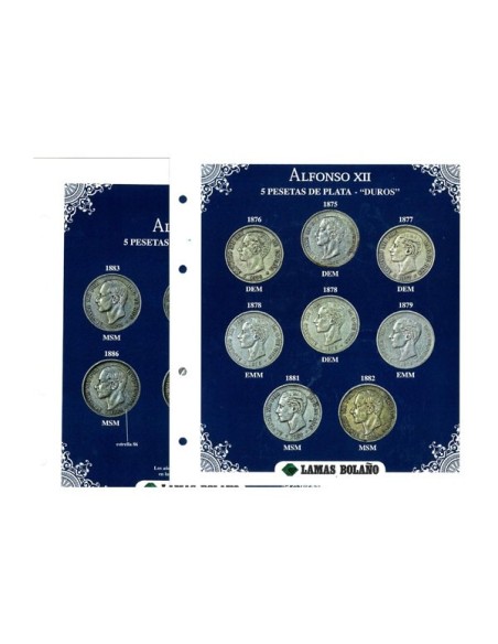 ALBUM DUROS DE PLATA ALFONSO XII, COLOR VERDE