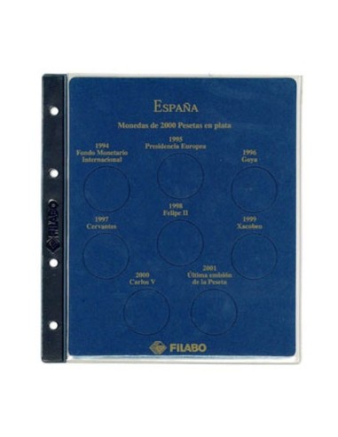 FILABO HOJA MONEDA 2000 PESETAS ESPAÑA 1994/2001