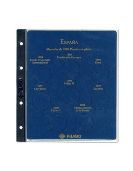 ALBUM MONEDAS DE ESPAÑA EN PLATA DE 2000 PESETAS, 12 EURO, 20 EUROS Y 30 EUROS EN SKAY AZUL CON CAJETIN