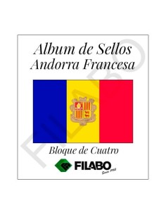HOJAS ÁLBUM DE SELLOS ANDORRA FRANCESA - BLOQUE DE CUATRO